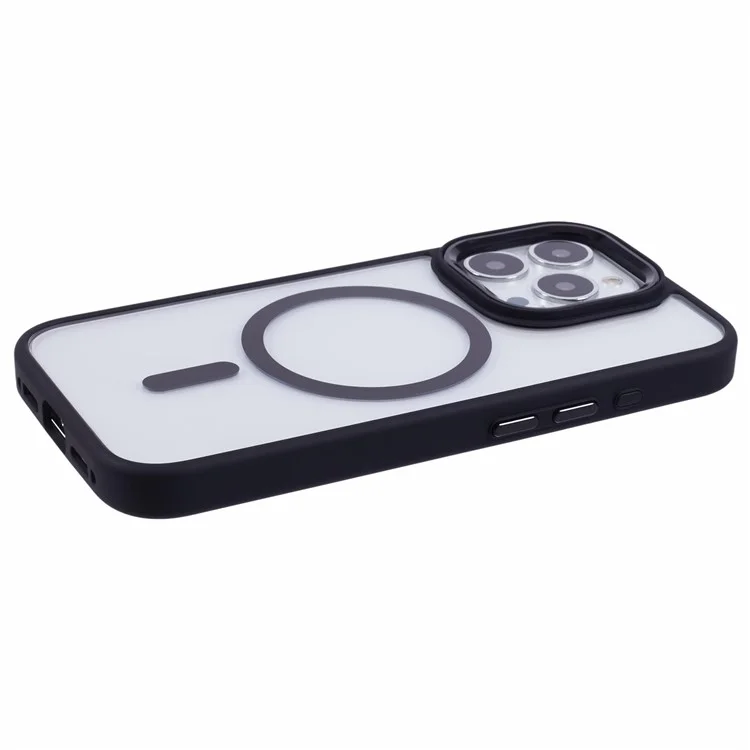 Funda para iPhone 16 Pro Compatible con MagSafe - Cubierta trasera de PC+TPU transparente - Negro