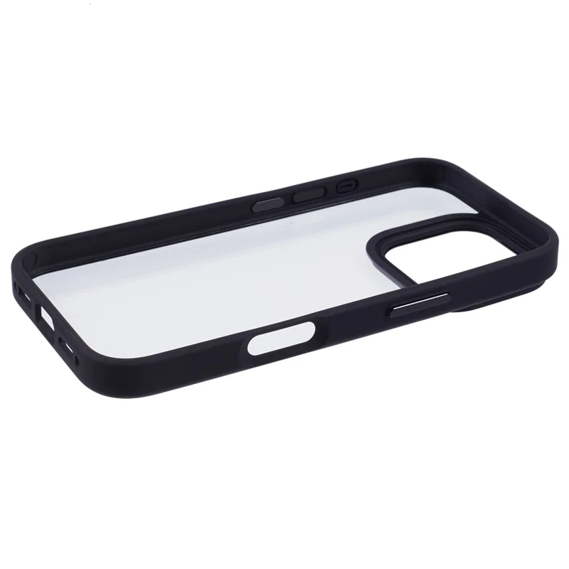 For iPhone 16 Pro Cell Phone Cases Shockproof Clear PC+TPU Back Cover - Black
