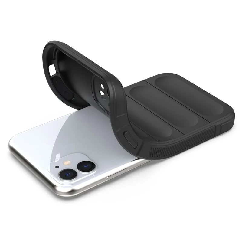 For iPhone 11 Phone Case Anti-Scratch Soft TPU Rugged Back Cover - Black