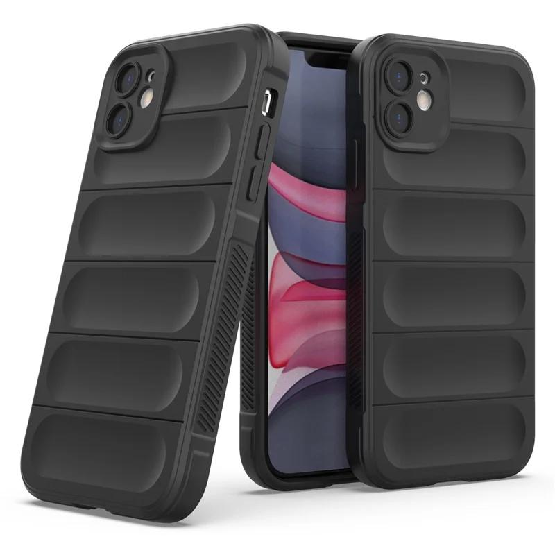 For iPhone 11 Phone Case Anti-Scratch Soft TPU Rugged Back Cover - Black