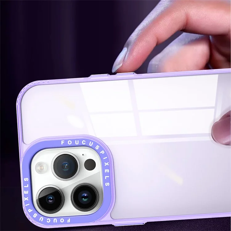 Étui de protection arrière pour iPhone 14 Pro, double couleur, anti-rayures, en TPU - Violet foncé