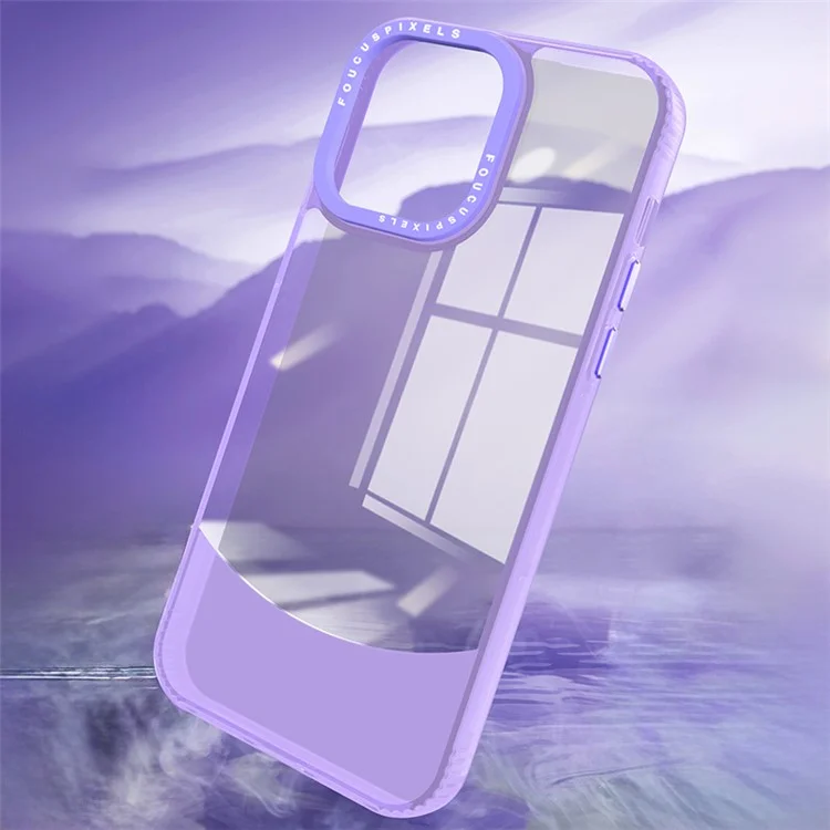 Étui de protection arrière pour iPhone 14 Pro, double couleur, anti-rayures, en TPU - Violet foncé