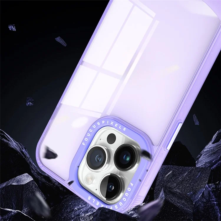 Étui de protection arrière pour iPhone 14 Pro, double couleur, anti-rayures, en TPU - Violet foncé