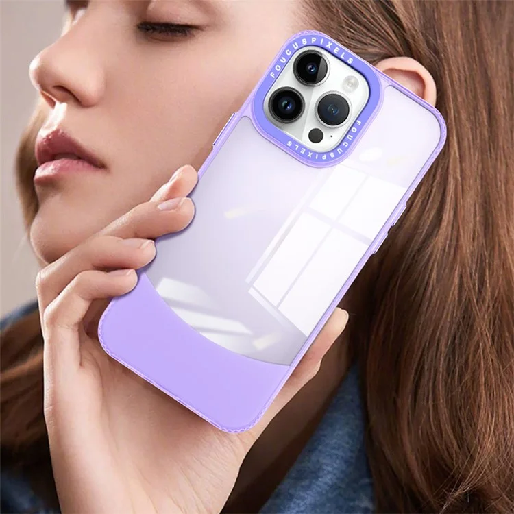 Étui de protection arrière pour iPhone 14 Pro, double couleur, anti-rayures, en TPU - Violet foncé
