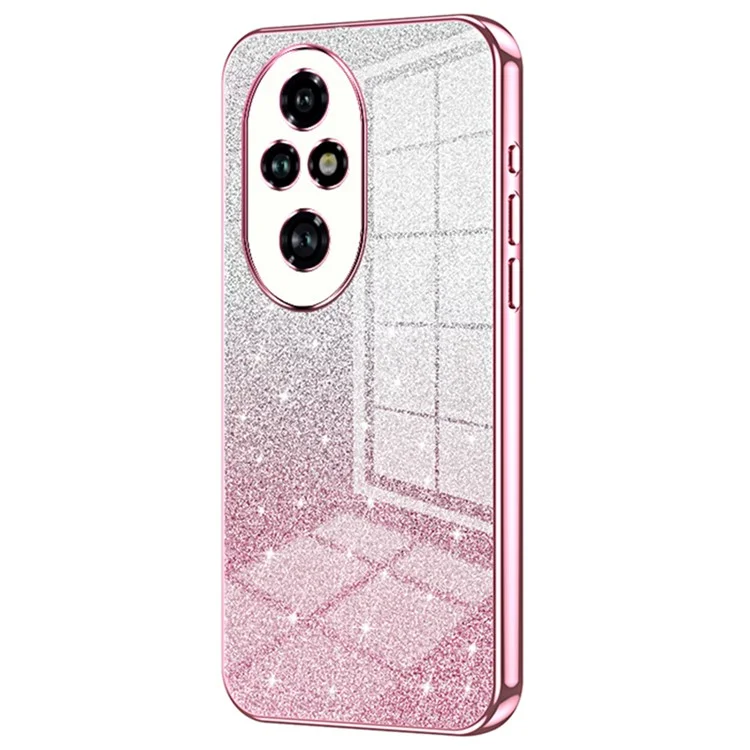 For Honor 200 Pro 5G Case Bling Gradient Glitter Soft TPU Phone Cover - Pink