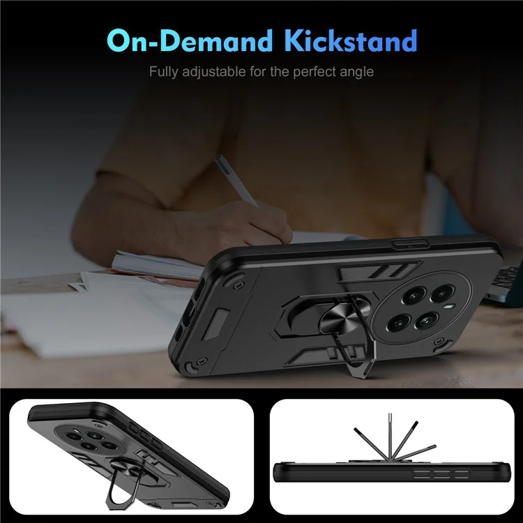 Per Realme Narzo 70 Pro 5G Custodia Supporto Rotante PC+TPU Supporto per Auto Magnetico Custodia per Telefono - Nero