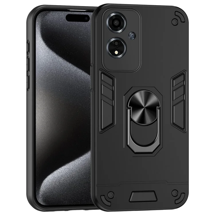Чехол для Oppo A59 5G Anti-Drop Kickstand PC+TPU - черный