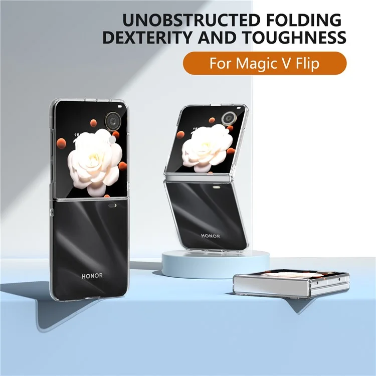For Honor Magic V Flip 5G Clear Case Hard PC Anti-Scratch Phone Cover