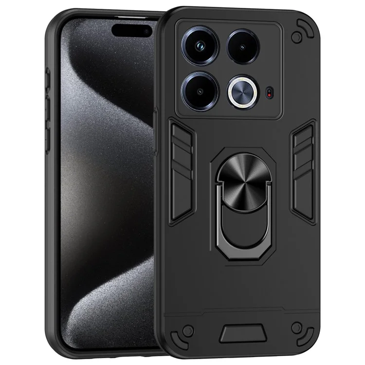 Pour Infinix Note 40 Coque Fine Avec Support Voiture - Noir