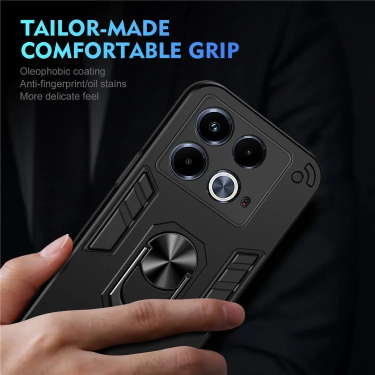 Pour Infinix Note 40 Coque Fine Avec Support Voiture - Noir