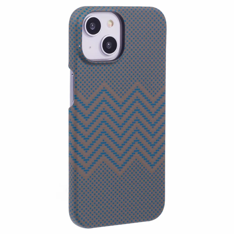 For iPhone 14 Case Water Transfer Printing Luminous Anti-scratch PC Cell Phone Cover - Gold Wave