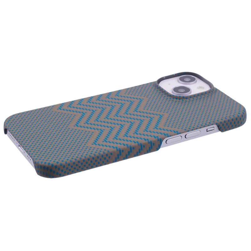 For iPhone 14 Case Water Transfer Printing Luminous Anti-scratch PC Cell Phone Cover - Gold Wave