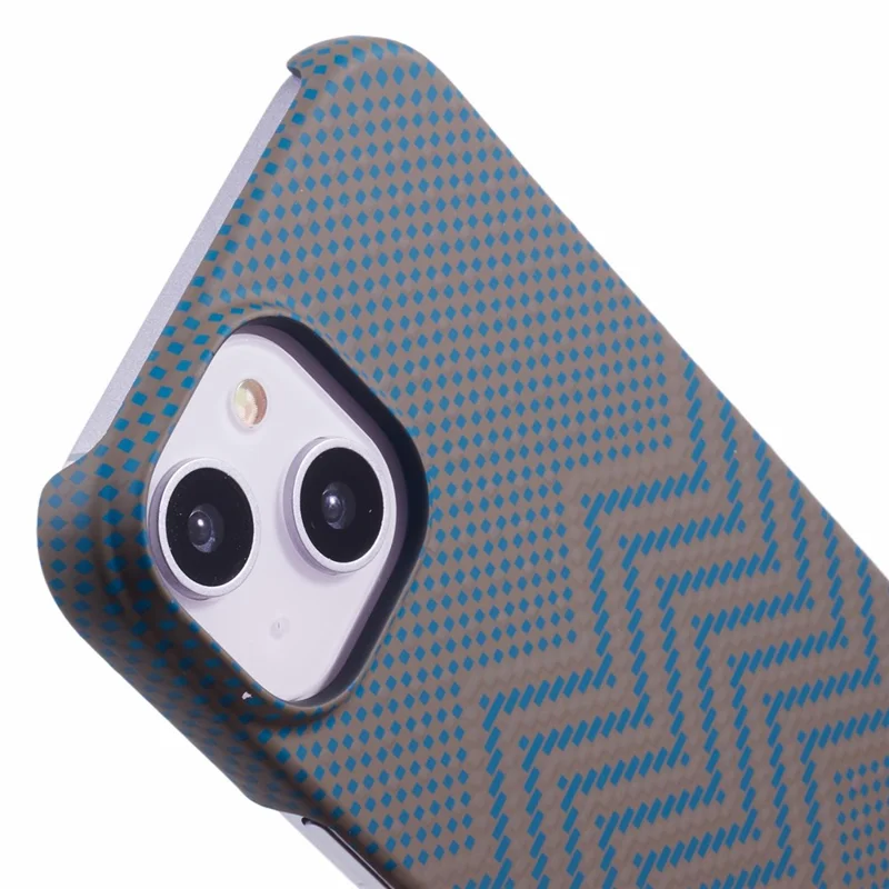 For iPhone 14 Case Water Transfer Printing Luminous Anti-scratch PC Cell Phone Cover - Gold Wave