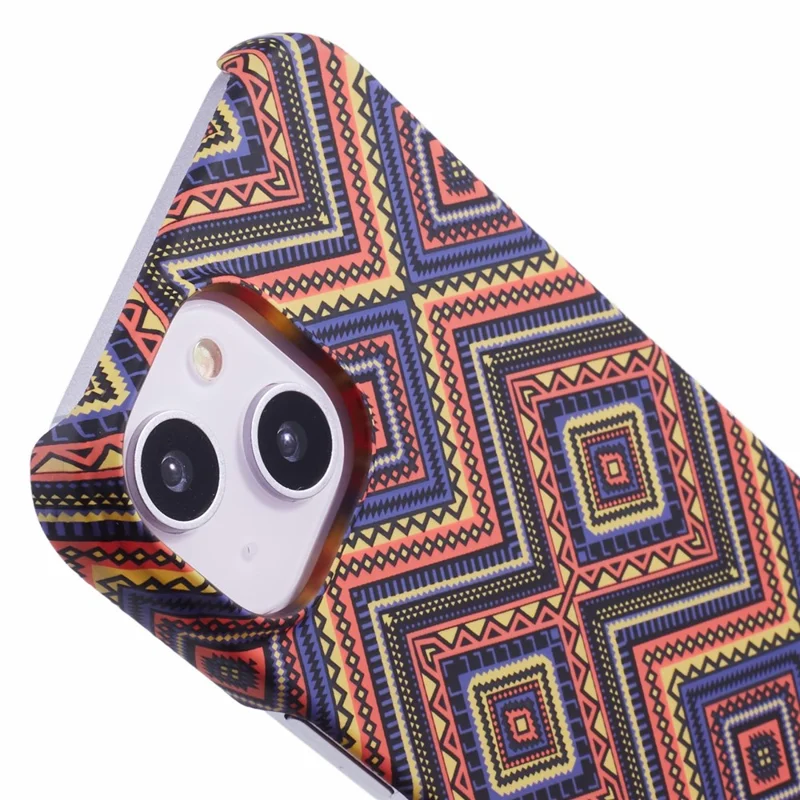 For iPhone 15 Case Water Transfer Printing Luminous Anti-Scratch PC Cell Phone Cover - Plaid