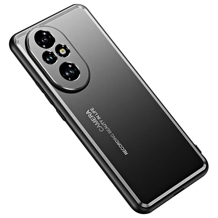 For Honor 200 Pro 5G Case Shockproof TPU+Aluminium Alloy Slim Phone Cover - Black