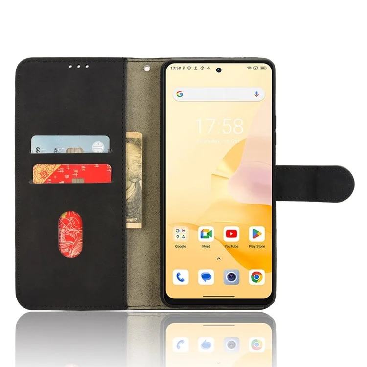 Für Blackview Shark 8 Case Kratzsichere PU-Leder-Flip-Handyhülle - Schwarz