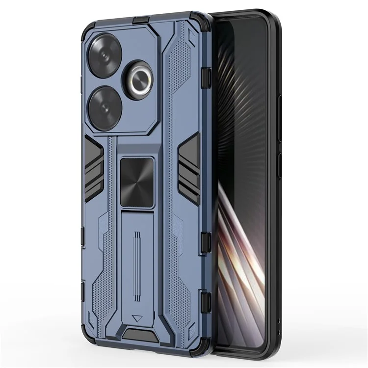 For Xiaomi Redmi Turbo 3 5G / Poco F6 5G Case PC + TPU Tough Armor Phone Cover with Kickstand - Blue