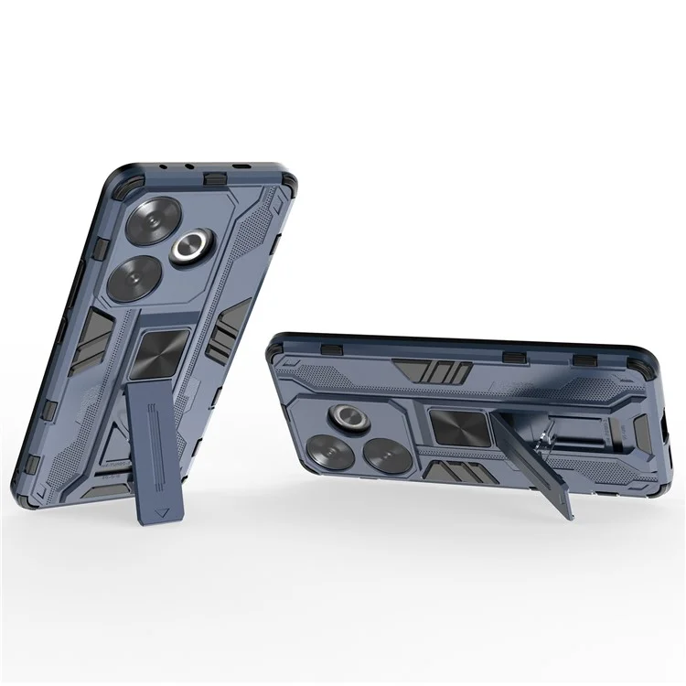 For Xiaomi Redmi Turbo 3 5G / Poco F6 5G Case PC + TPU Tough Armor Phone Cover with Kickstand - Blue