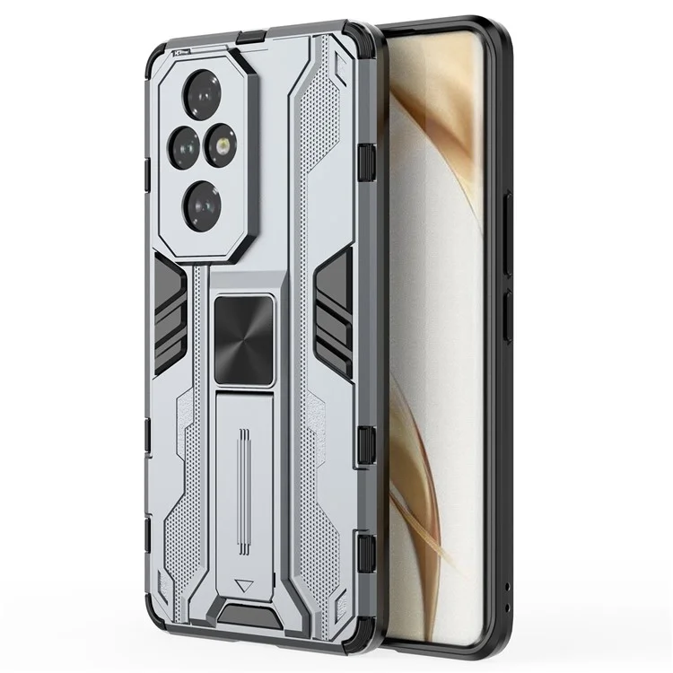 Coque 5G Pro 200 For Honor PC + TPU à protection antichute avec support caché - Gris