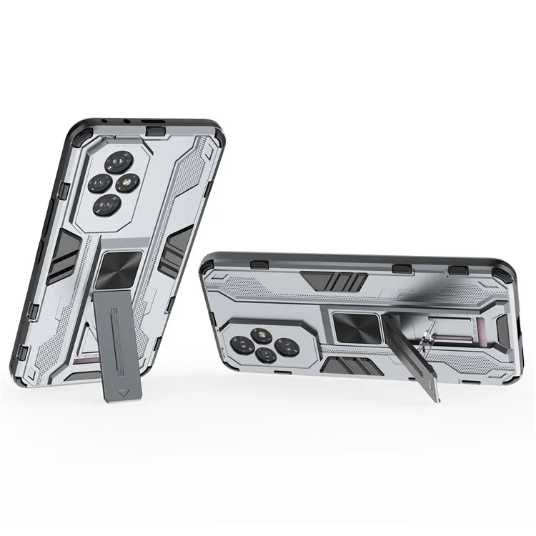 Coque 5G Pro 200 For Honor PC + TPU à protection antichute avec support caché - Gris