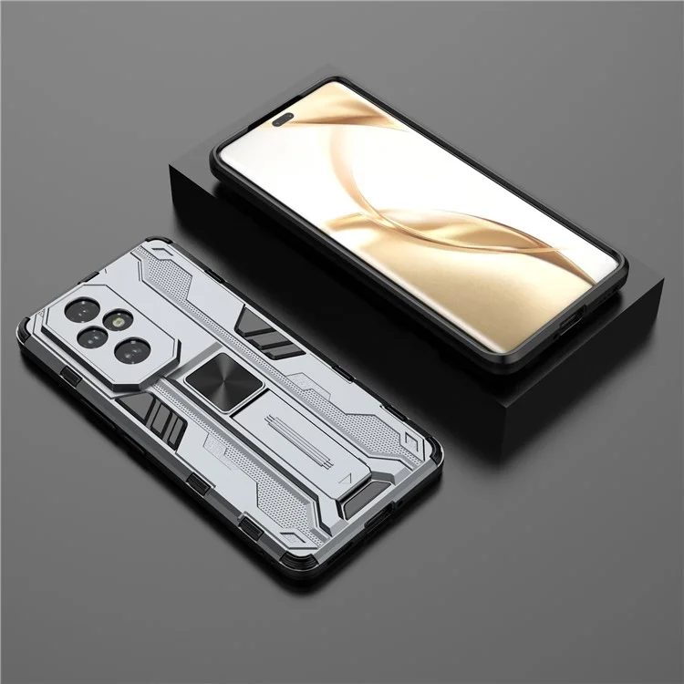 Coque 5G Pro 200 For Honor PC + TPU à protection antichute avec support caché - Gris