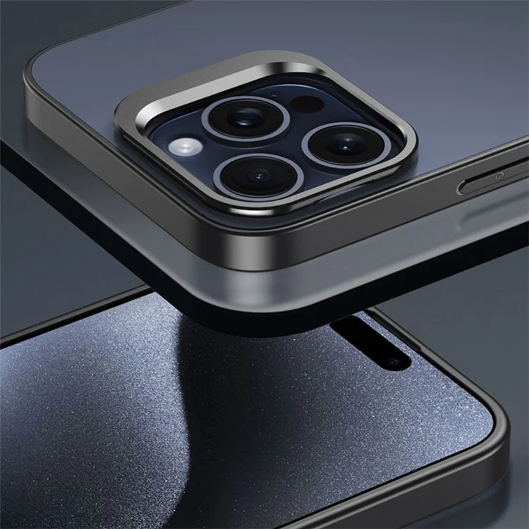 Pour iPhone 14 Pro Matte Back Case Kickstand PC+TPU Phone Cover - Gris foncé