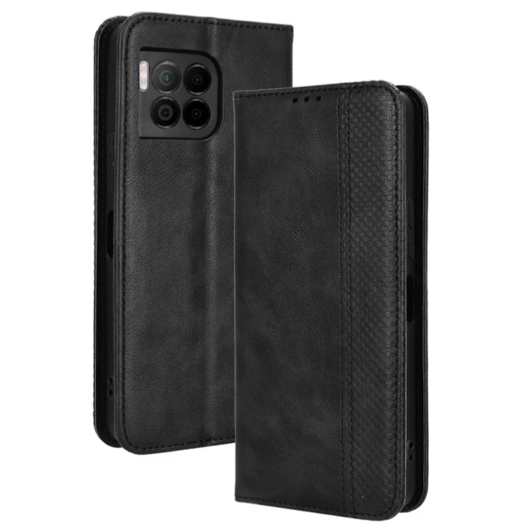 Для чехла T-Mobile REVVL 7 Pro / T Phone 2 Pro Магнитное закрытие Ретро кожаный чехол для телефона - Черный