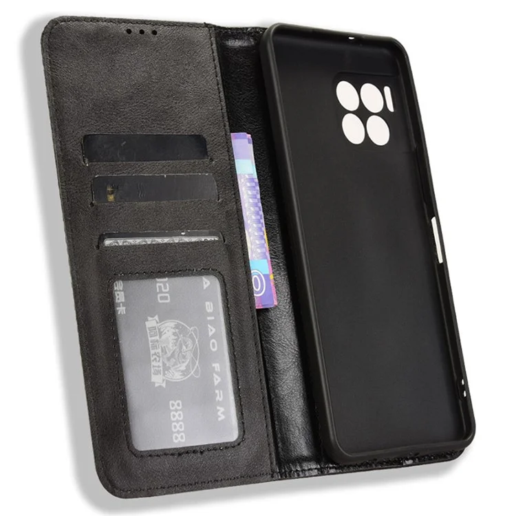 Для чехла T-Mobile REVVL 7 Pro / T Phone 2 Pro Магнитное закрытие Ретро кожаный чехол для телефона - Черный
