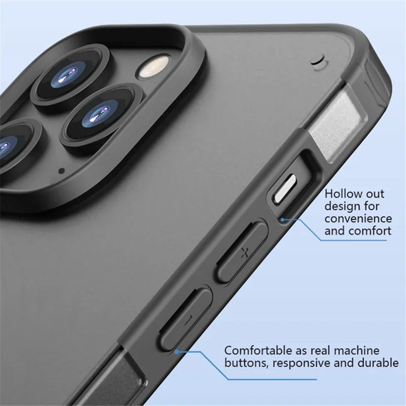 X-LEVEL For iPhone 11 Pro Max Cell Phone Case PC+TPU Matte Shockproof Cover - Black