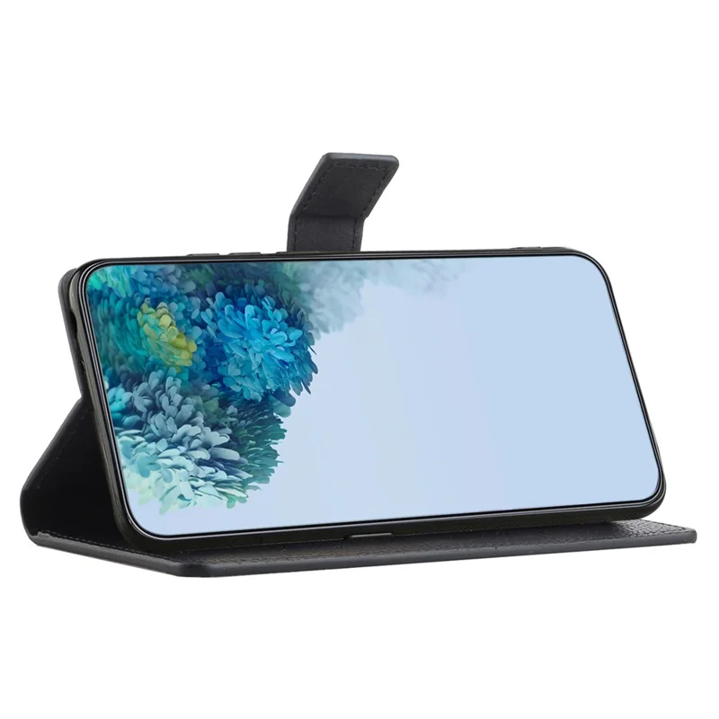 Für Samsung Galaxy S24 FE Hülle Wallet Litchi Struktur Leder Handyhülle - Schwarz