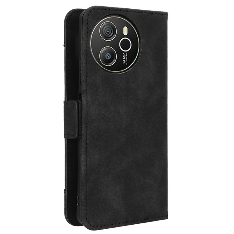 For Blackview Shark 8 / Oscal Tiger 12 Case Leather Phone Cover Multiple Card Slots Stand - Black
