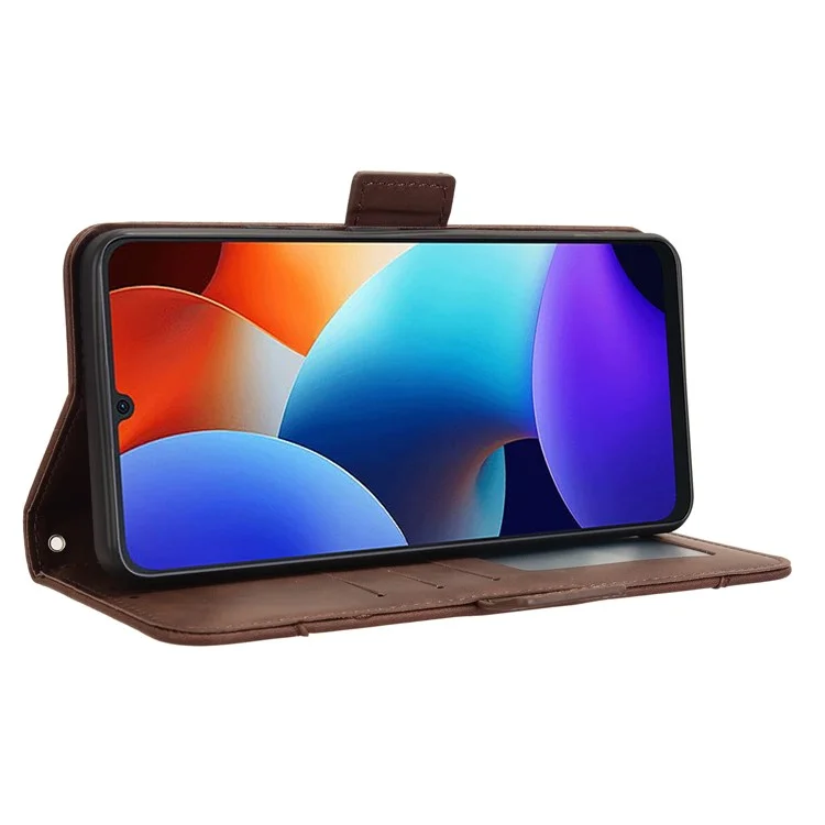 Pour la coque en cuir Blackview Color 8 / Oscal Modern 8 Étui téléphone Plusieurs fentes pour cartes Folio portefeuille - Marron
