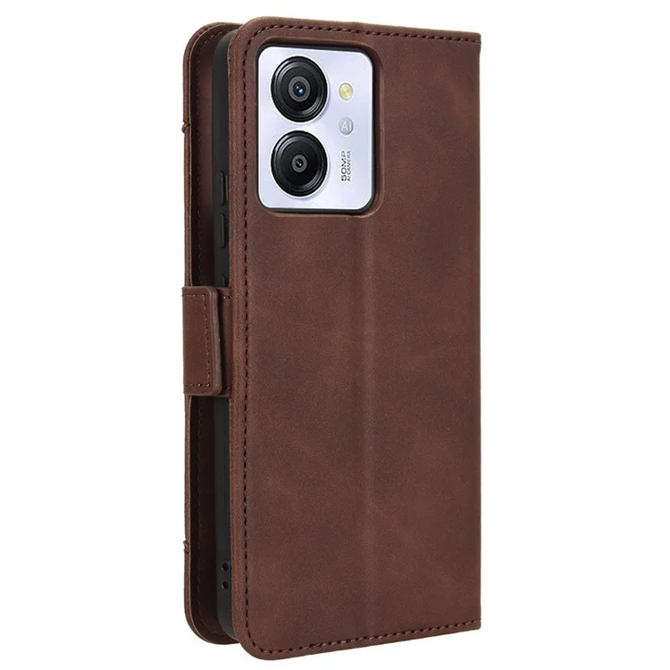 Pour la coque en cuir Blackview Color 8 / Oscal Modern 8 Étui téléphone Plusieurs fentes pour cartes Folio portefeuille - Marron