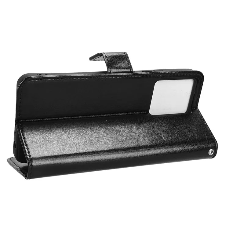 Für Blackview Color 8 / Oscal Modern 8 Wallet Case Crazy Horse Texture Ledertelefon-Cover - Schwarz