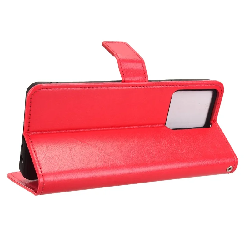 For Blackview Color 8 / Oscal Modern 8 Wallet Case Crazy Horse Texture Leather Phone Cover - Red