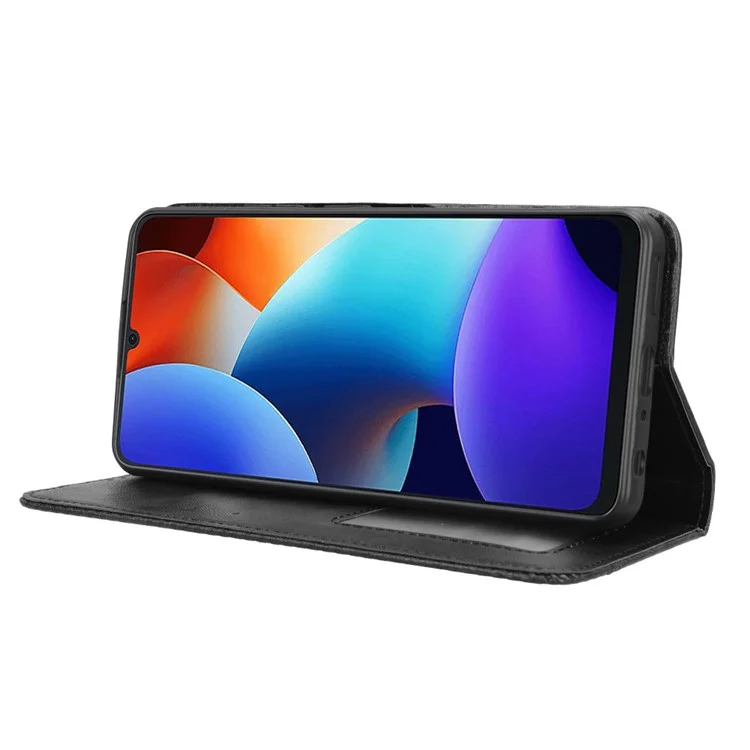 Para Blackview Color 8 / Oscal Modern 8 Case Retro Leather Phone Cover Wallet Magnetic Absorption Protection - Black