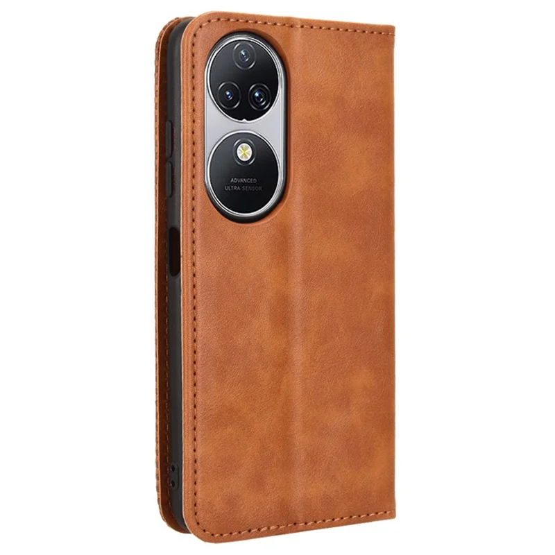 For Oukitel C38 Case Retro Leather Phone Cover Wallet Magnetic Absorption Protection - Brown