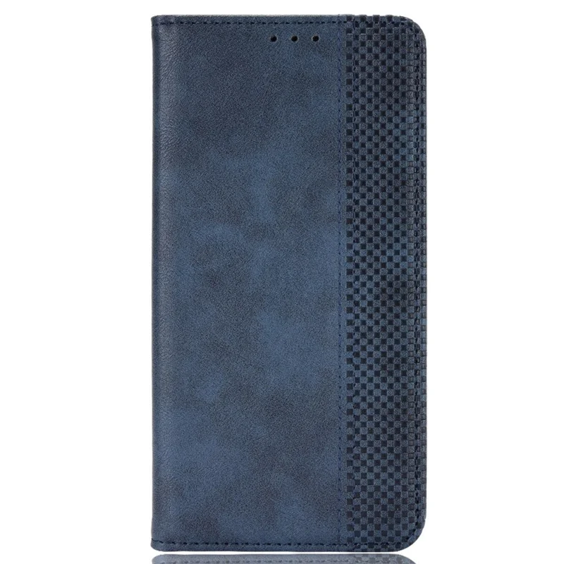For Oukitel C38 Case Retro Leather Phone Cover Wallet Magnetic Absorption Protection - Blue