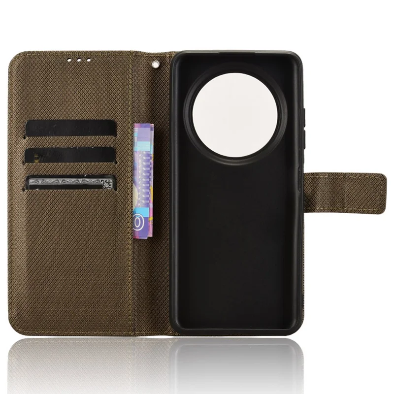 For Oukitel C37 Case Diamond Texture Leather Phone Cover TPU Interior Shell - Brown
