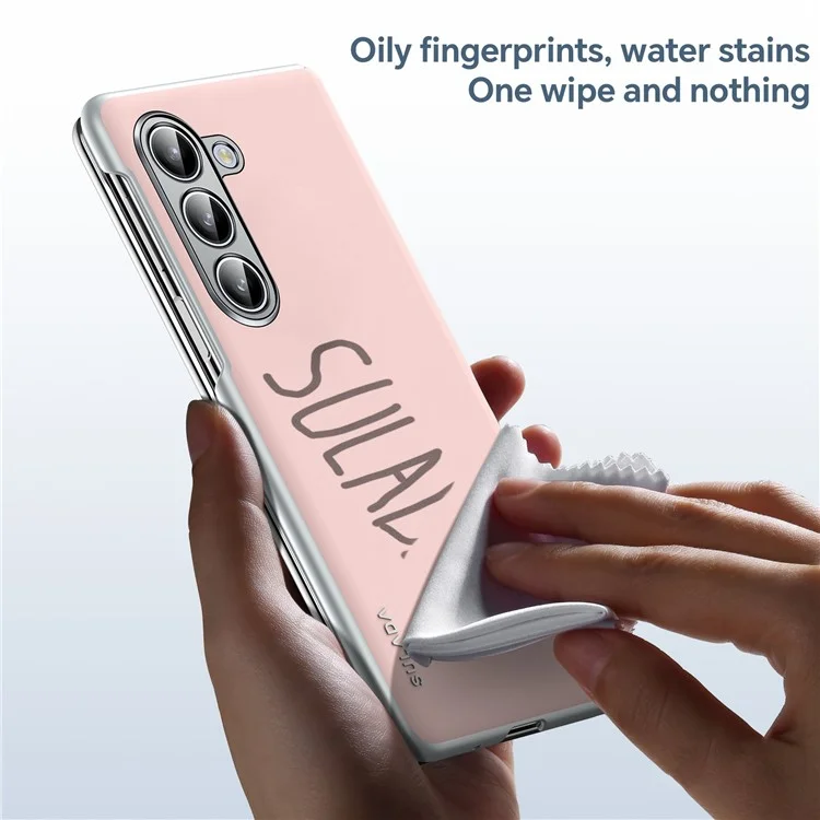 SULADA Für Samsung Galaxy Z Fold4 5G Magnetisches Handyhülle Federungsscharnier Leder+PC Hartschale Handyhülle - Pink