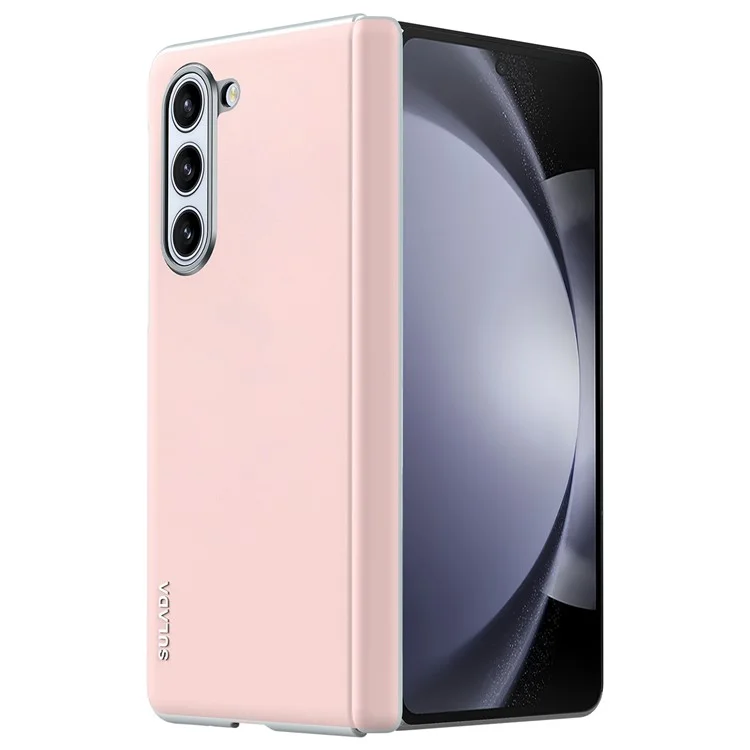 SULADA Для Samsung Galaxy Z Fold6 5G Чехол Кожаная Задняя Крышка Совместимый с MagSafe Защита Шарнира - Розовый