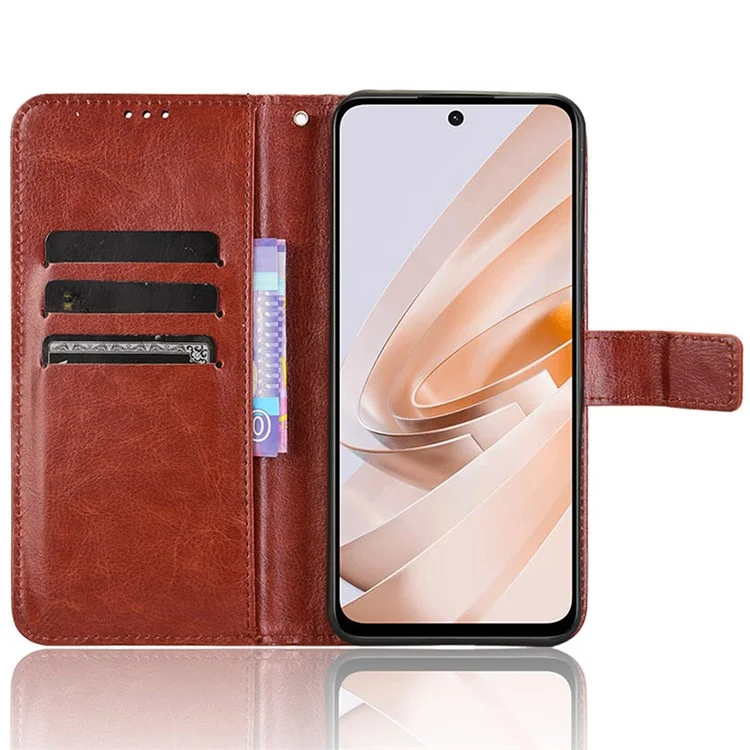 Für Xiaomi Redmi 13 5G / 13 4G / Note 13R 5G / Poco M6 4G Hülle PU-Leder Handy-Cover - Braun