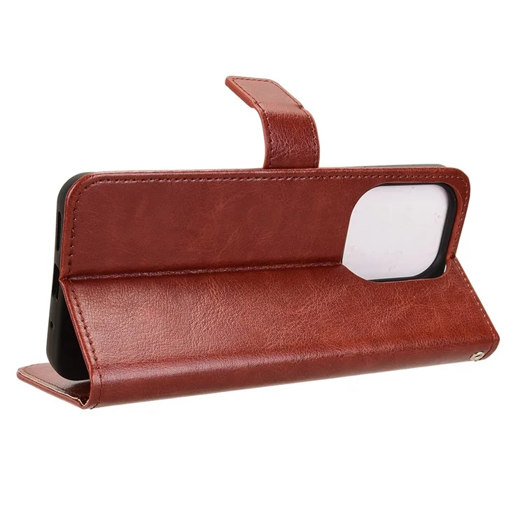 Für Xiaomi Redmi 13 5G / 13 4G / Note 13R 5G / Poco M6 4G Hülle PU-Leder Handy-Cover - Braun