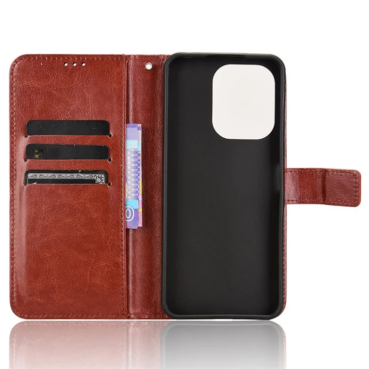 Für Xiaomi Redmi 13 5G / 13 4G / Note 13R 5G / Poco M6 4G Hülle PU-Leder Handy-Cover - Braun