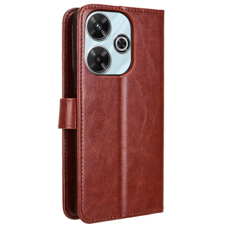 Für Xiaomi Redmi 13 5G / 13 4G / Note 13R 5G / Poco M6 4G Hülle PU-Leder Handy-Cover - Braun