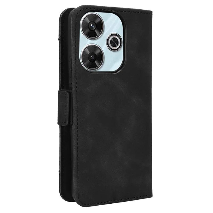 Para Xiaomi Redmi 13 5G / 13 4G / Note 13R 5G / Poco M6 4G Estuche de Teléfono de Cuero con Múltiples Ranuras para Tarjetas - Negro