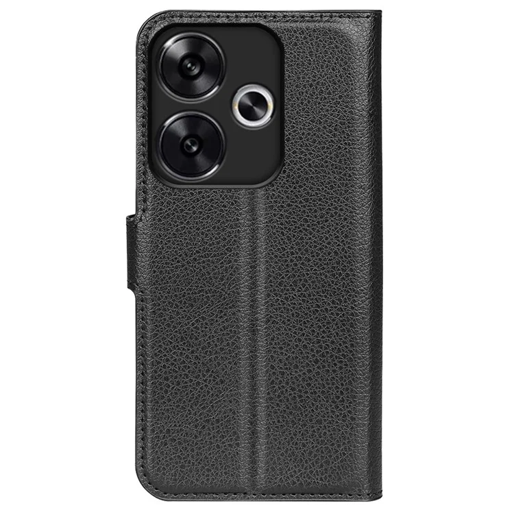 For Xiaomi Redmi Turbo 3 5G / Poco F6 5G Case Wallet Litchi Texture Leather Phone Cover - Black