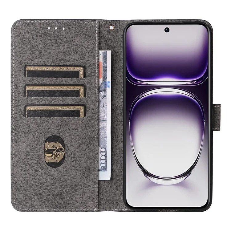 Para Oppo Reno12 5G (Global) Funda con correa para la mano Bloqueo RFID Funda de cuero para teléfono - Verde