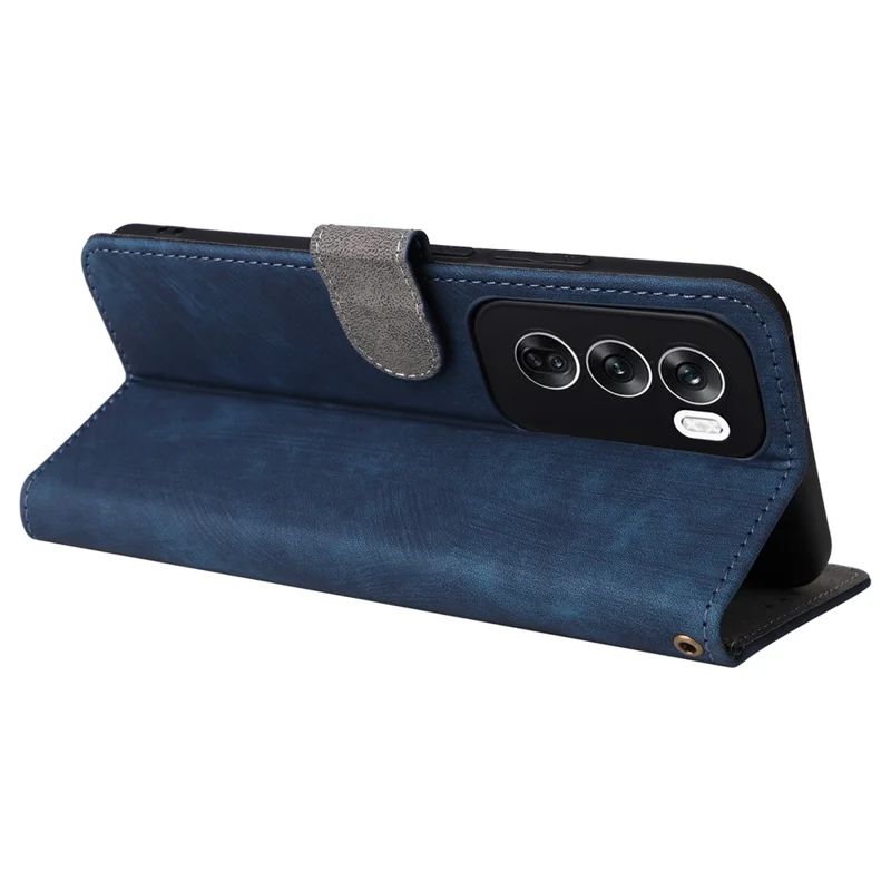 For Oppo Reno12 Pro 5G (Global) Case RFID Blocking Card Slots PU Leather Wallet Phone Cover - Blue