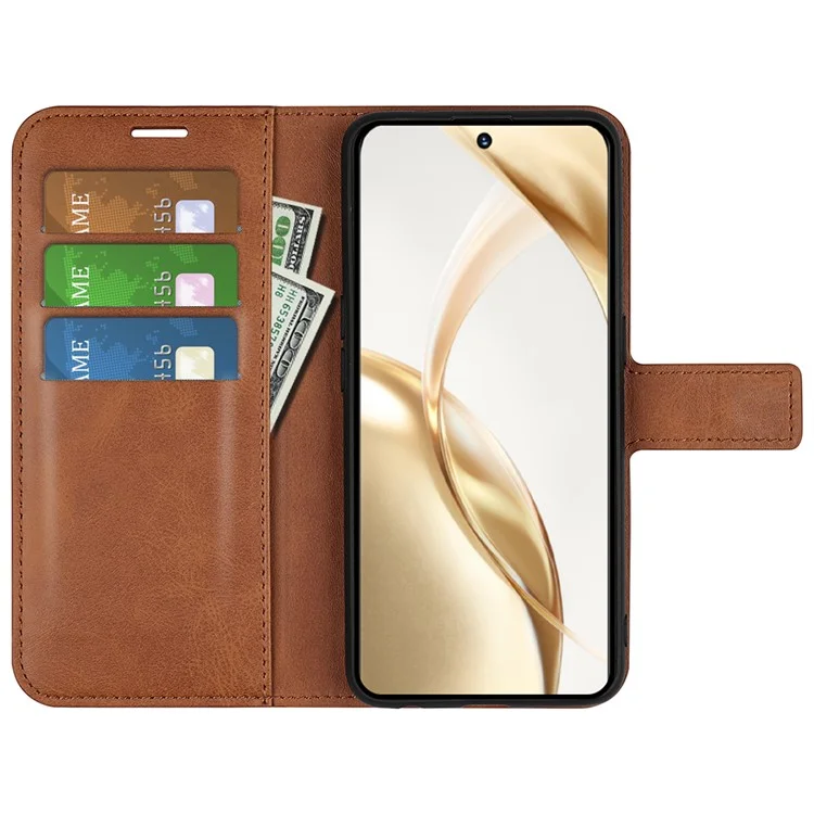 Pour Honor 200 5G Case Calf Texture PU Cuir Téléphone Couverture Magnétique Clasp Stand - Marron Clair